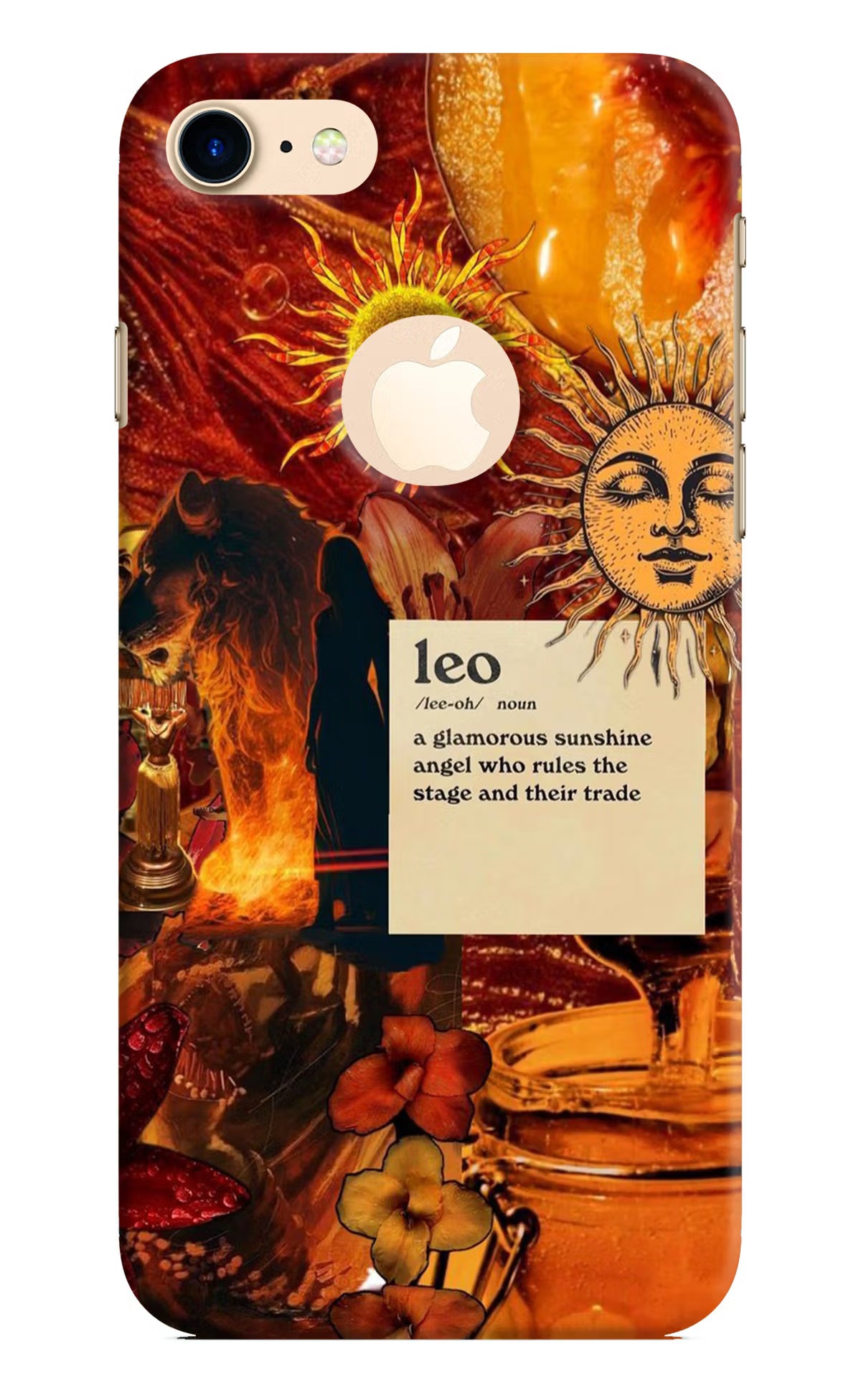 Leo Zodiac iPhone 8 Logocut Hard Case Back Cover by Casekaro