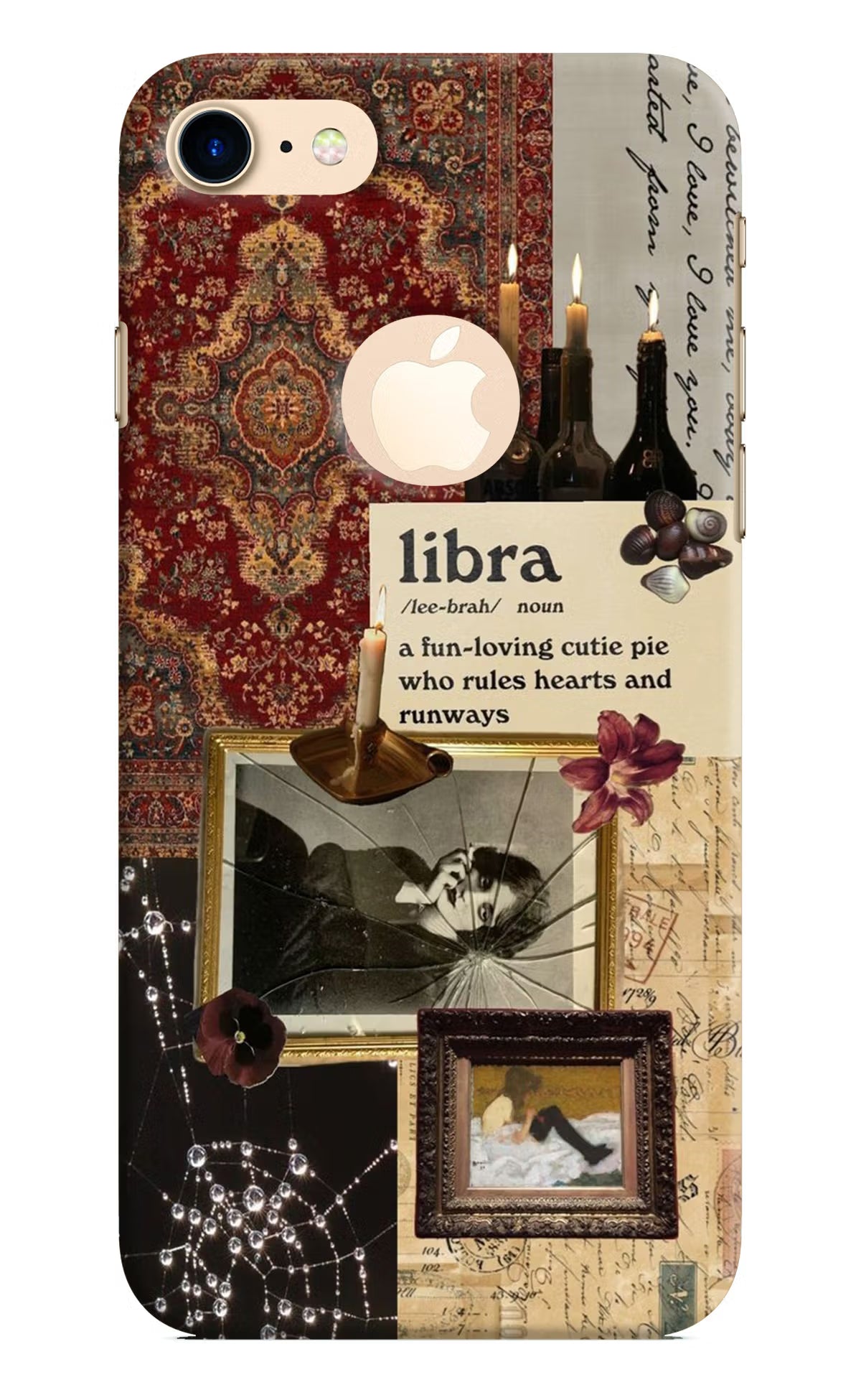 Libra Zodiac iPhone 8 Logocut Hard Case Back Cover by Casekaro