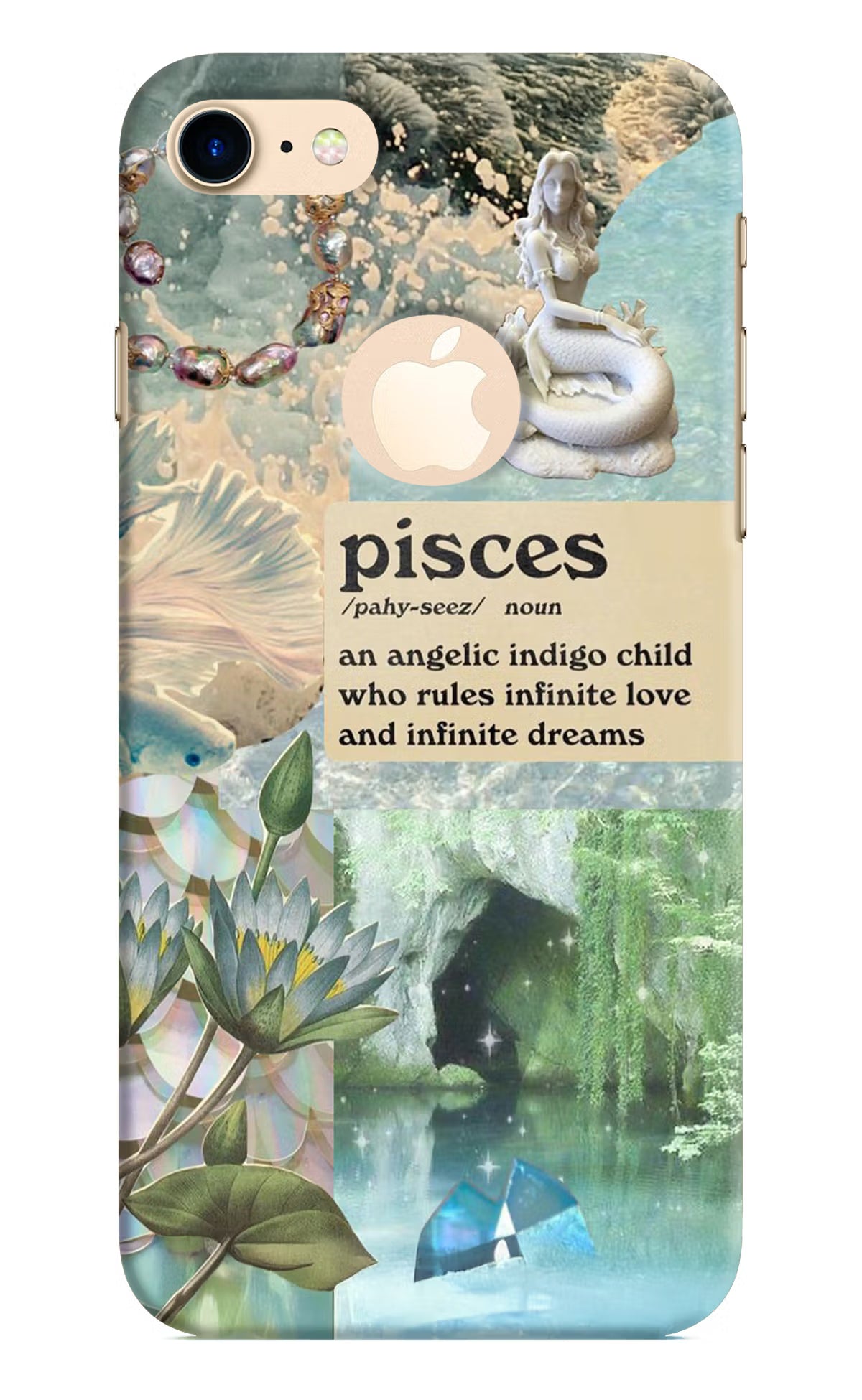 Pisces Zodiac iPhone 8 Logocut Hard Case Back Cover by Casekaro