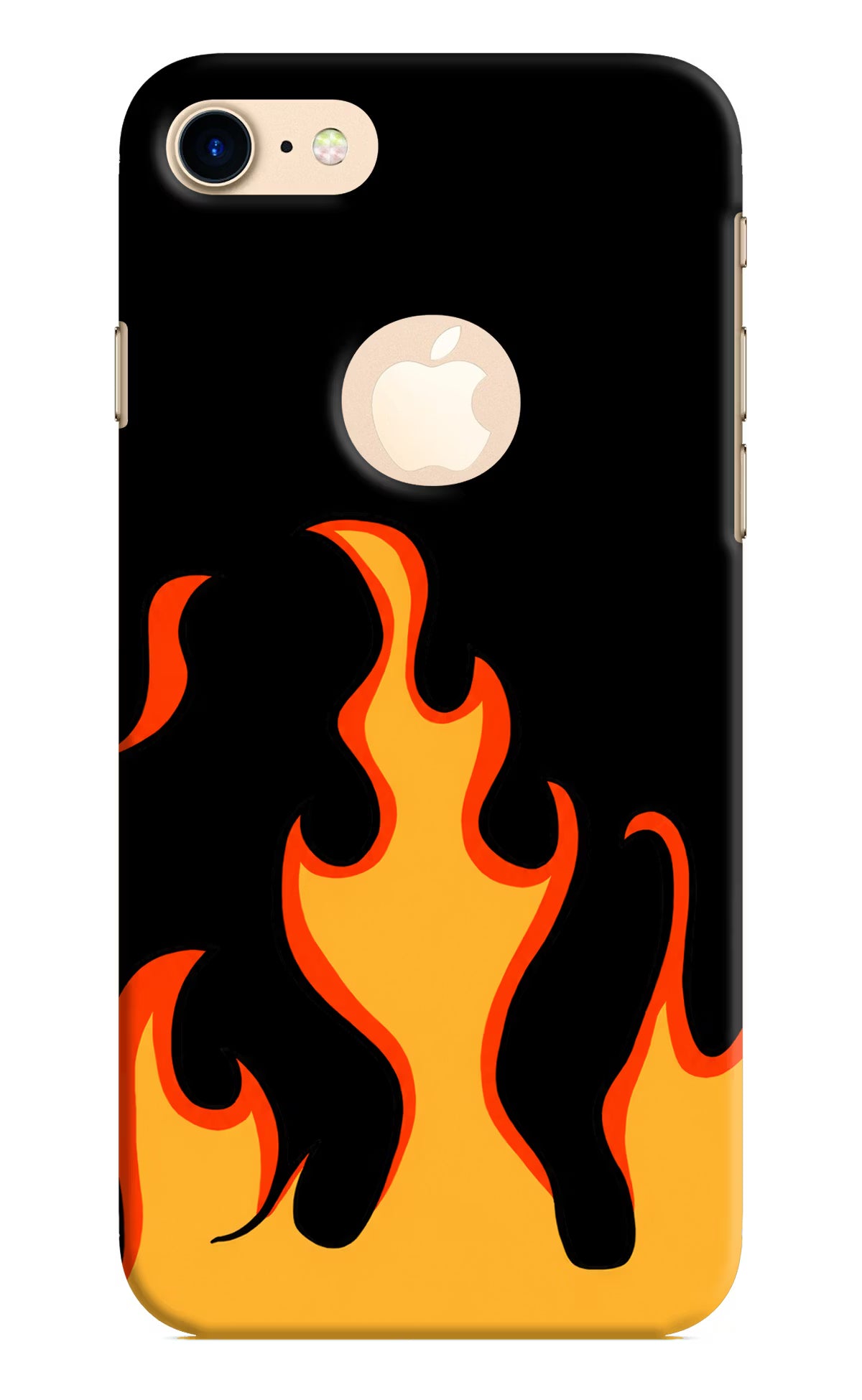 Fired Up – Black iPhone 8 Logocut Hard Case Back Cover by Casekaro