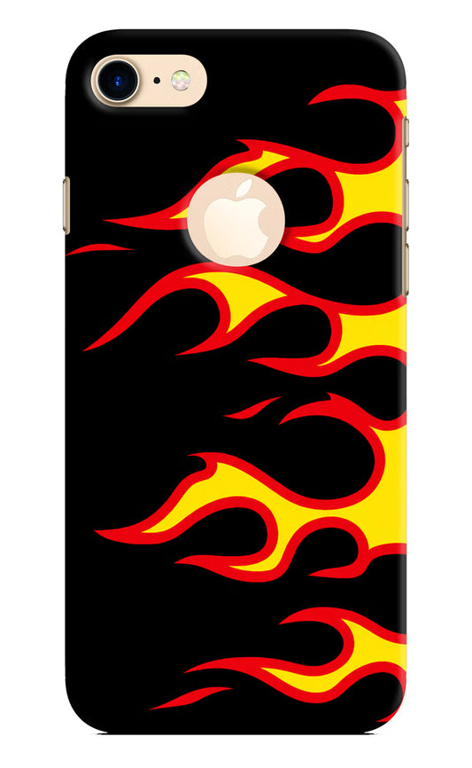 Side Sweep Flames iPhone 8 Logocut Hard Case Back Cover by Casekaro