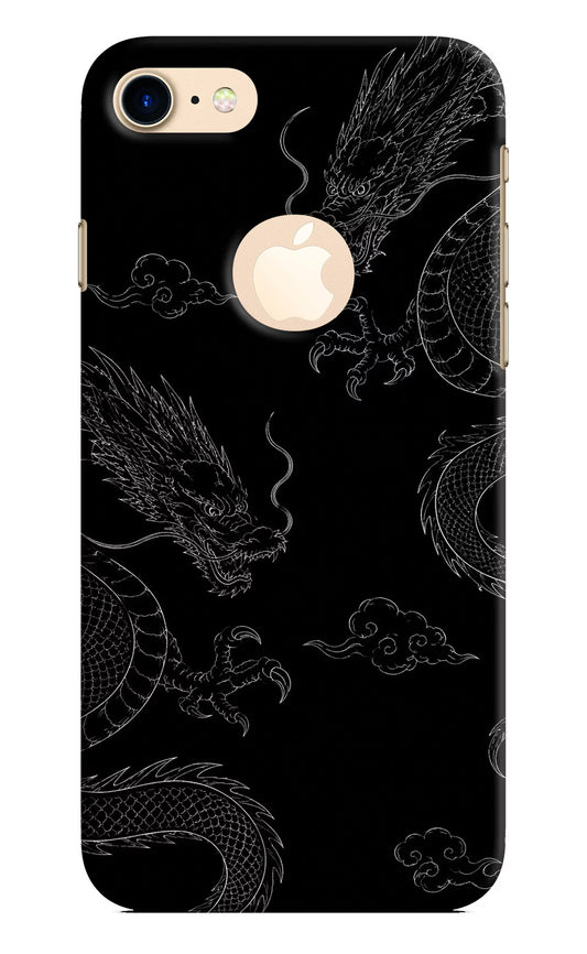Twin Dragons iPhone 8 Logocut Hard Case Back Cover by Casekaro