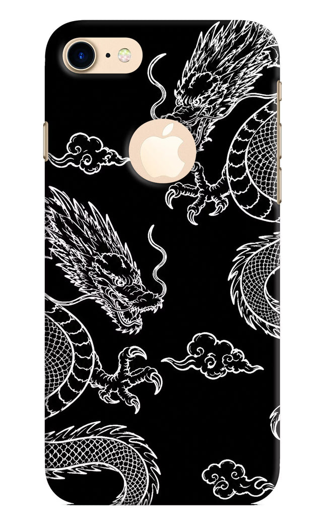 Twin Dragons iPhone 8 Logocut Hard Case Back Cover by Casekaro