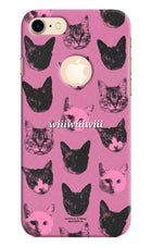 Pink Cats iPhone 8 Logocut Hard Case Back Cover by Casekaro