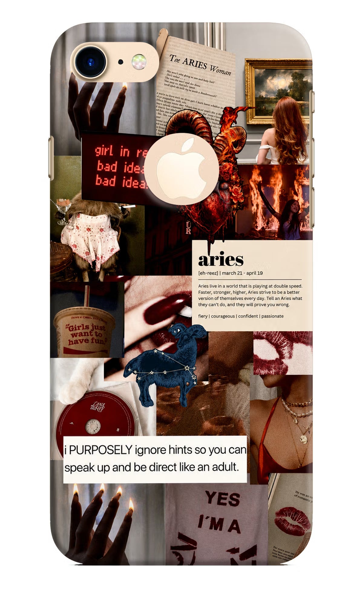 Zodiac Aries iPhone 8 Logocut Back Cover