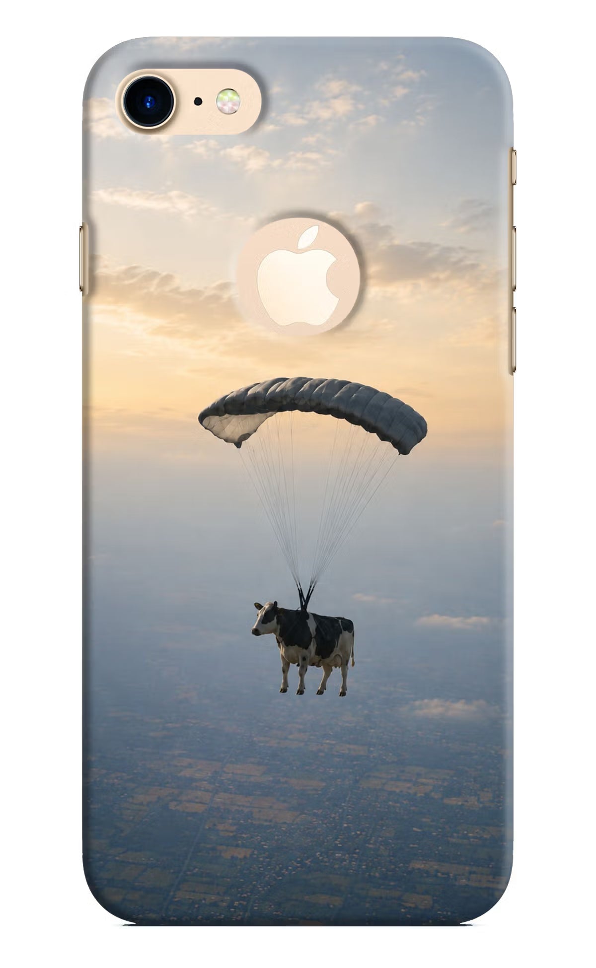 Skydiving Cow iPhone 8 Logocut Back Cover