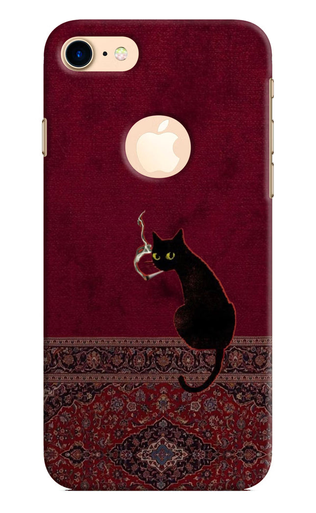 Midnight Cat iPhone 8 Logocut Hard Case Back Cover by Casekaro