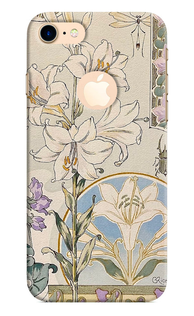 White Lily iPhone 8 Logocut Hard Case Back Cover by Casekaro