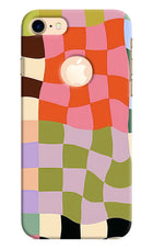 Wavy Grid iPhone 8 Logocut Hard Case Back Cover by Casekaro