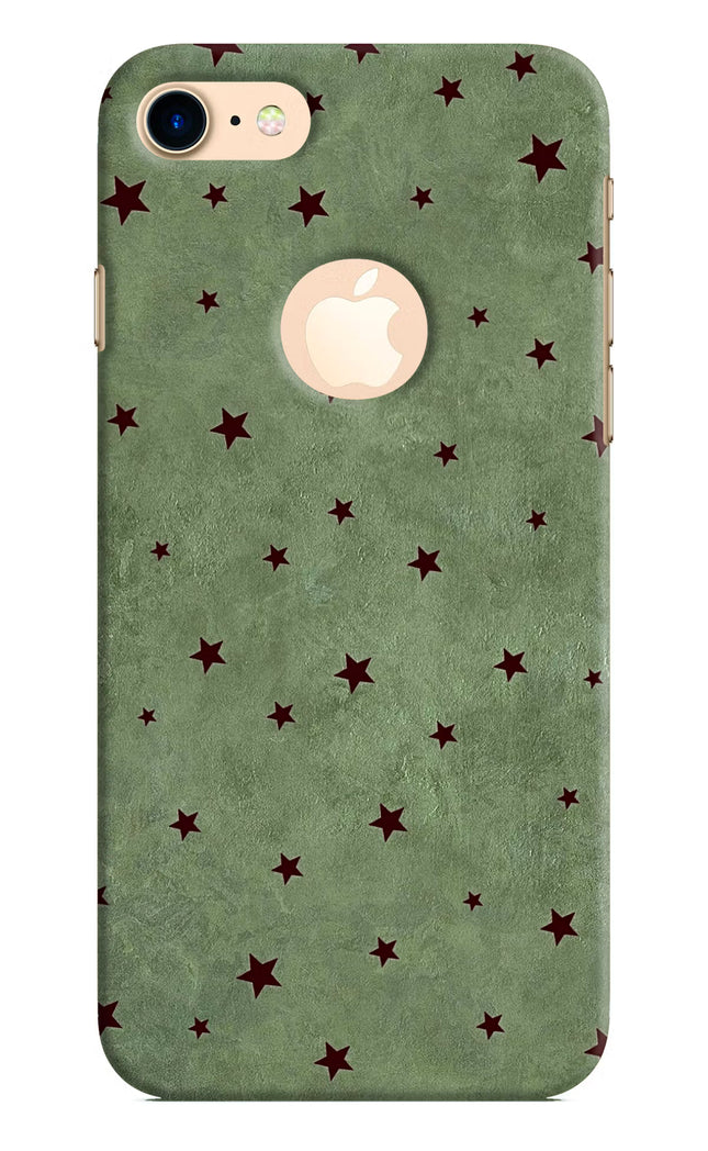 Green Stars iPhone 8 Logocut Hard Case Back Cover by Casekaro