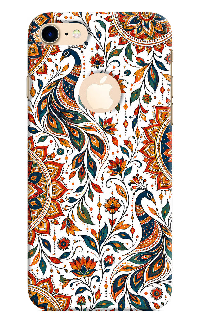 White Mayura iPhone 8 Logocut Hard Case Back Cover by Casekaro