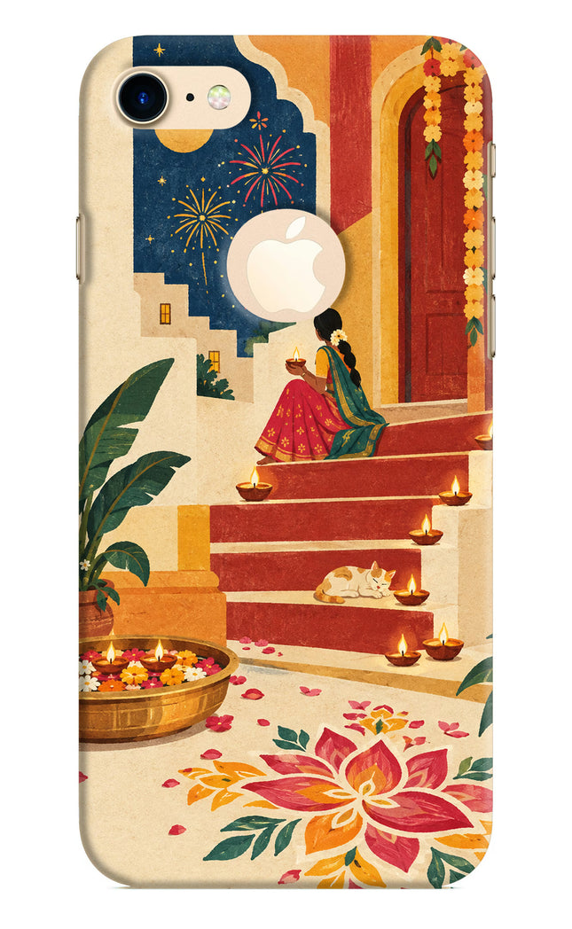 Diwali Rangoli iPhone 8 Logocut Hard Case Back Cover by Casekaro
