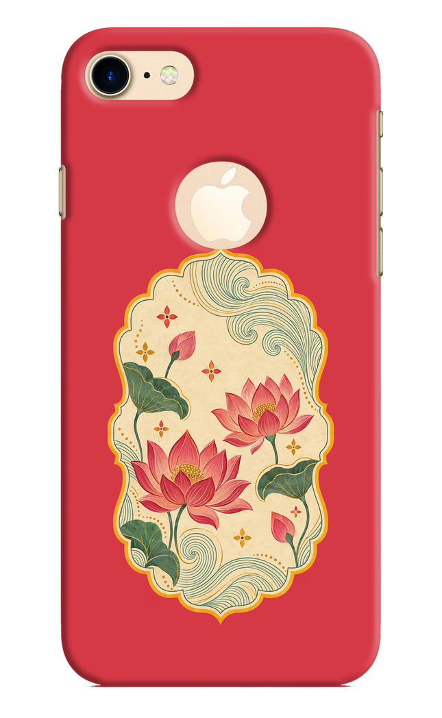Pink Lotus iPhone 8 Logocut Hard Case Back Cover by Casekaro