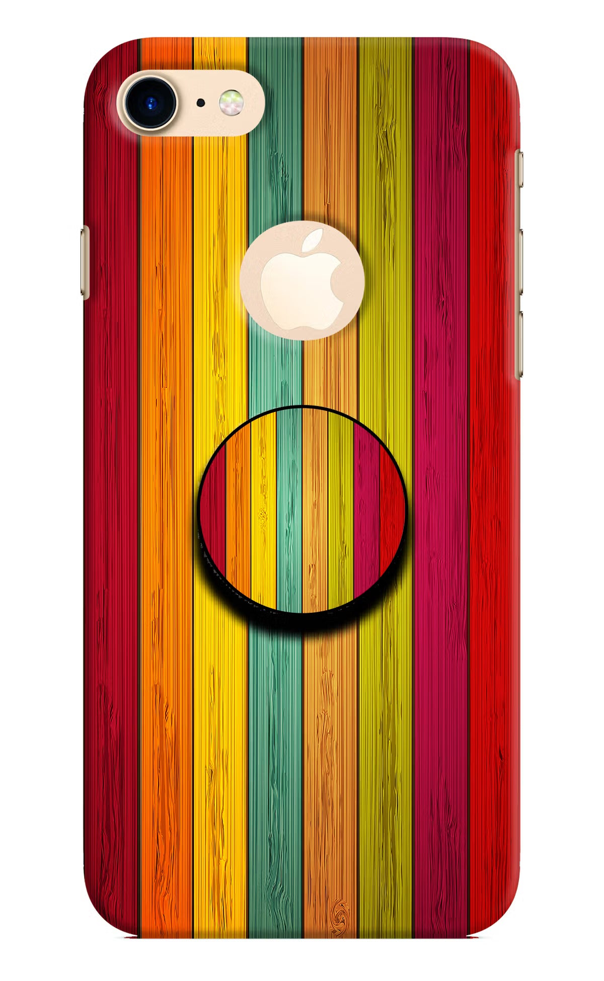 Multicolor Wooden iPhone 8 Logocut Pop Case by Casekaro