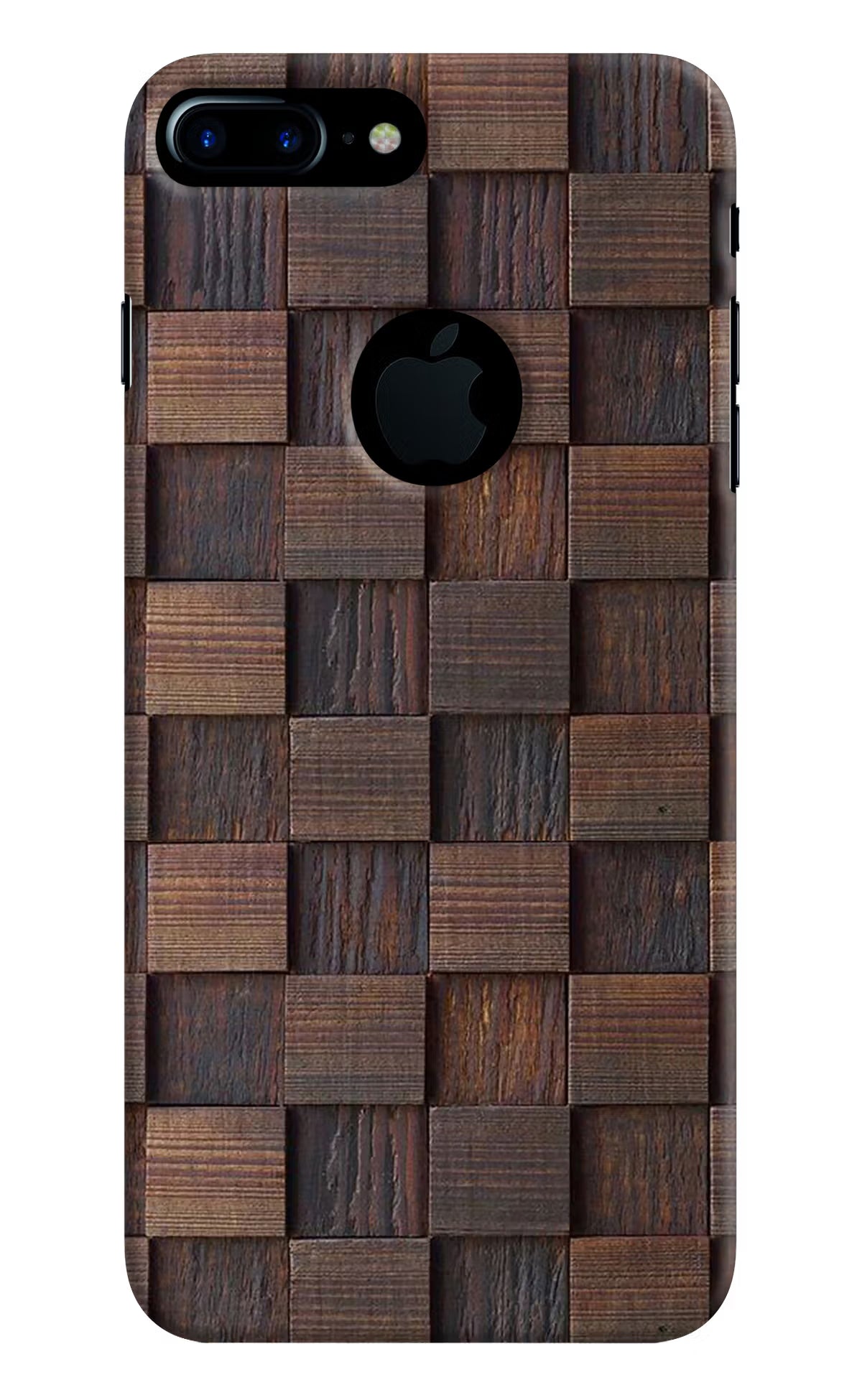 Wooden Cube Design iPhone 7 Plus Logocut Hard Case Back Cover by Casekaro