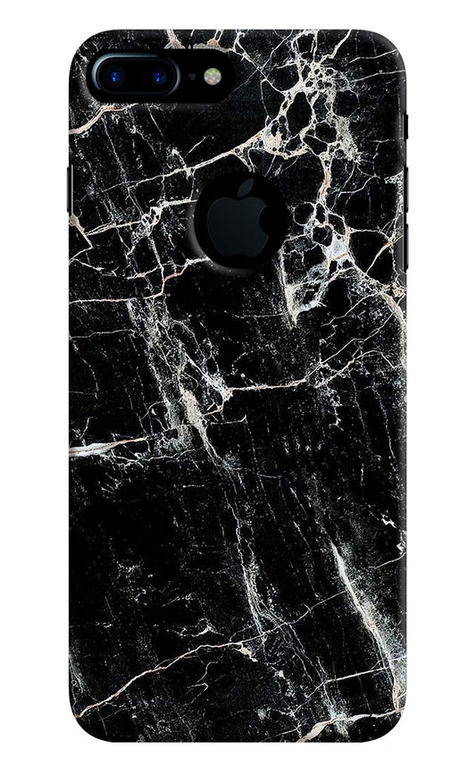 Black Marble Texture iPhone 7 Plus Logocut Hard Case Back Cover by Casekaro