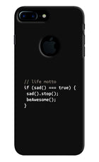 Life Motto Code iPhone 7 Plus Logocut Hard Case Back Cover by Casekaro