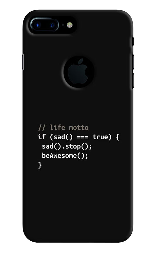 Life Motto Code iPhone 7 Plus Logocut Hard Case Back Cover by Casekaro