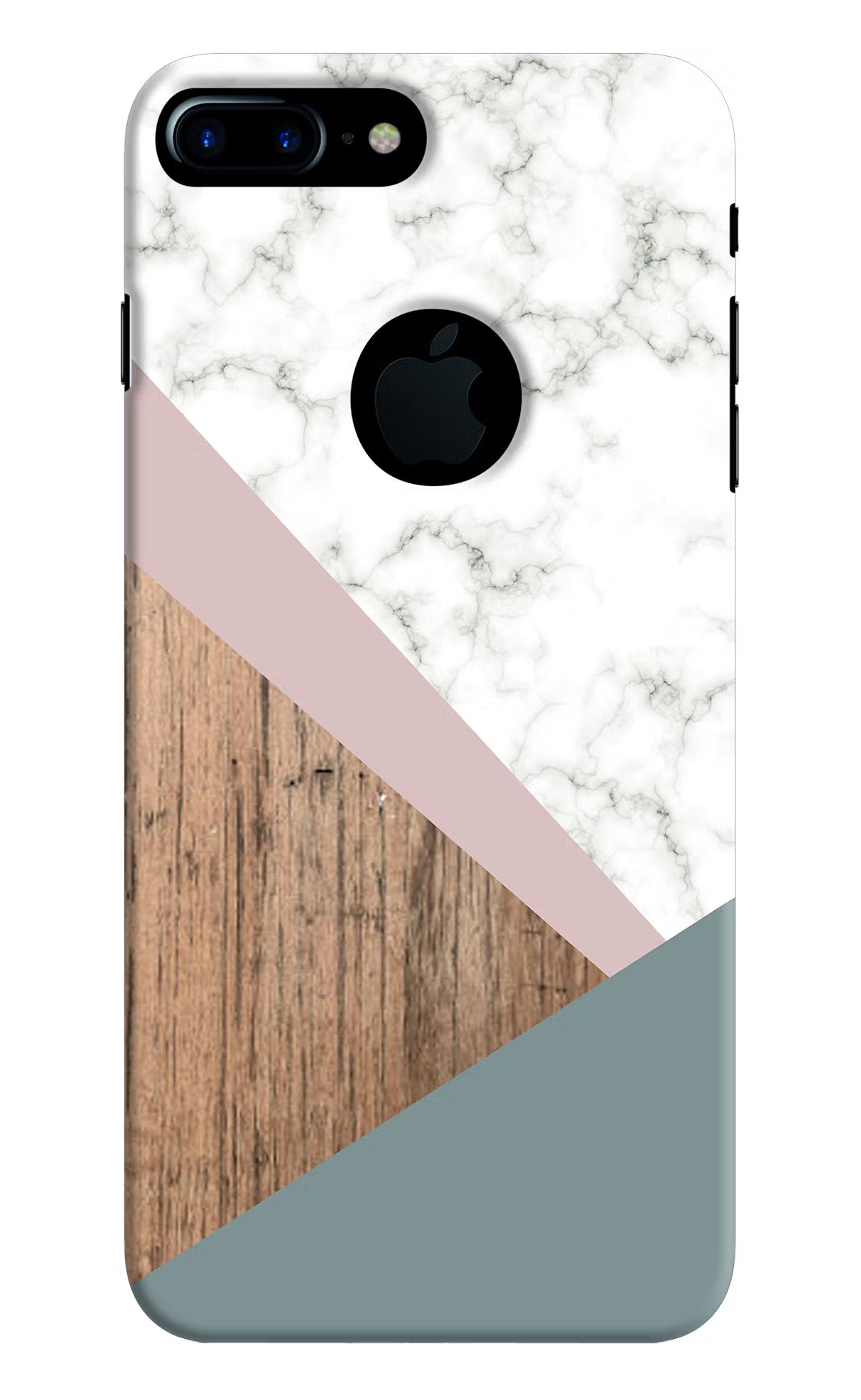 Marble wood Abstract iPhone 7 Plus Logocut Hard Case Back Cover by Casekaro
