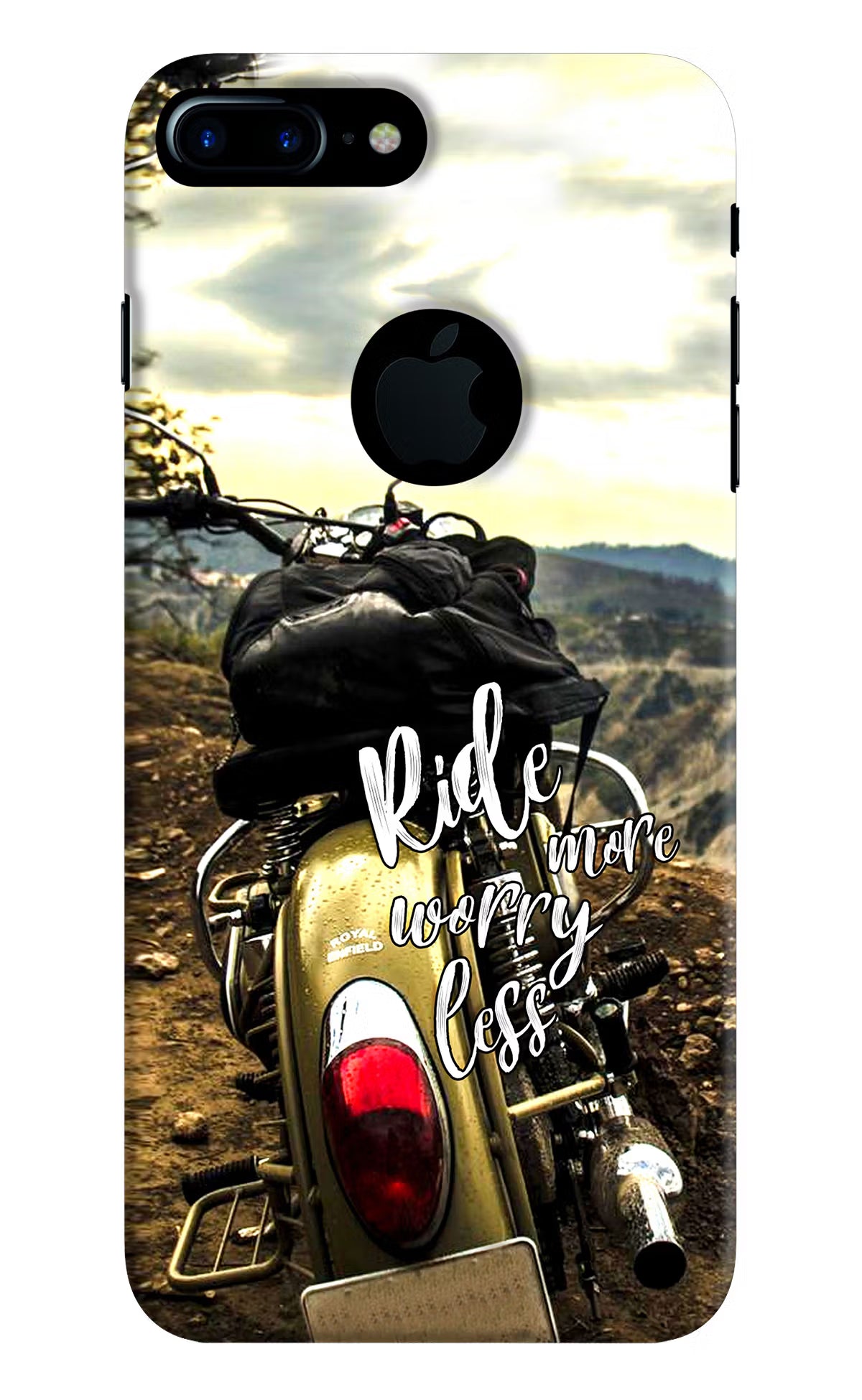 Ride More Worry Less iPhone 7 Plus Logocut Hard Case Back Cover by Casekaro