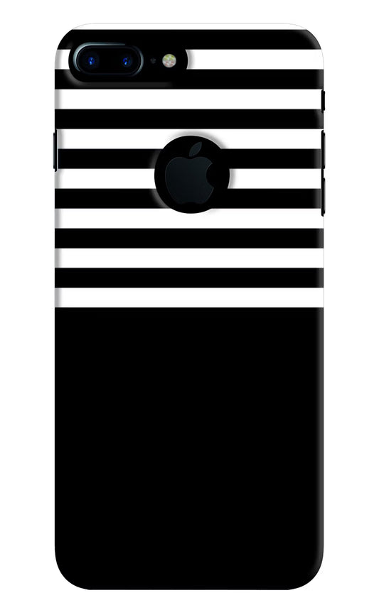Black and White Print iPhone 7 Plus Logocut Hard Case Back Cover by Casekaro