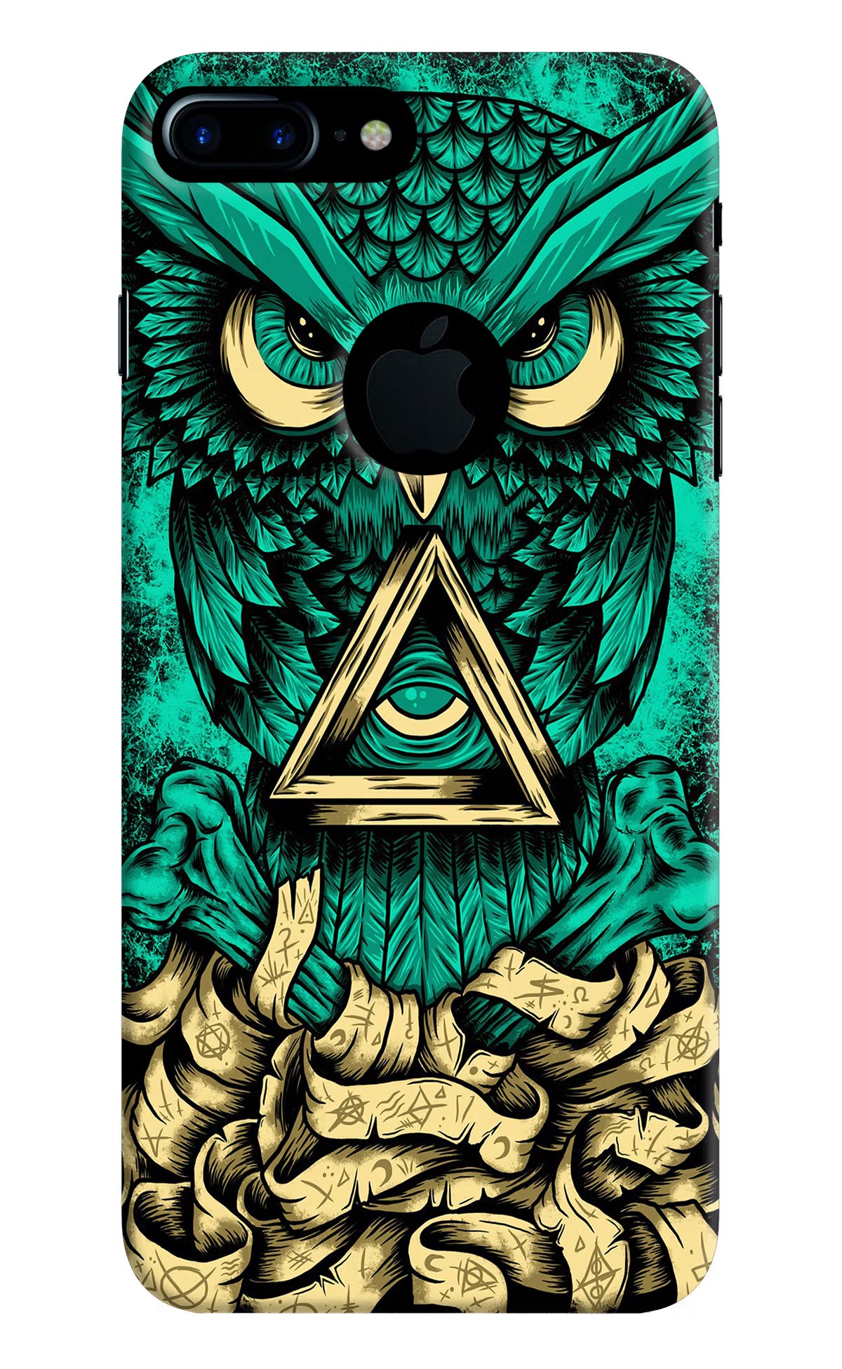 Green Owl iPhone 7 Plus Logocut Hard Case Back Cover by Casekaro