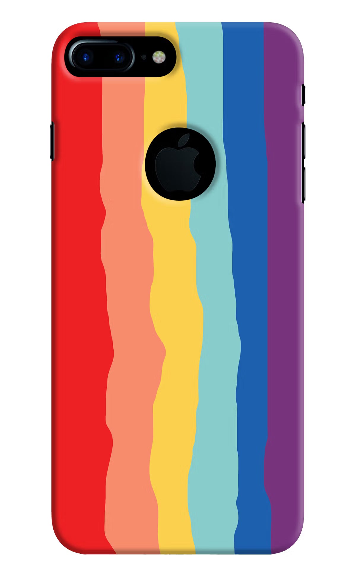 Rainbow iPhone 7 Plus Logocut Hard Case Back Cover by Casekaro