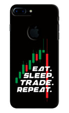 Eat Sleep Trade Repeat iPhone 7 Plus Logocut Hard Case Back Cover by Casekaro