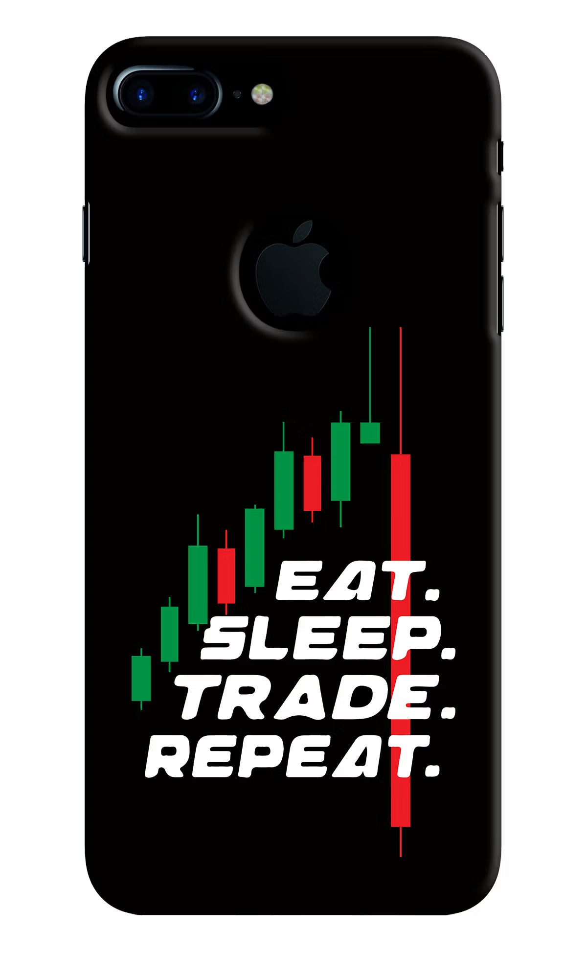 Eat Sleep Trade Repeat iPhone 7 Plus Logocut Hard Case Back Cover by Casekaro