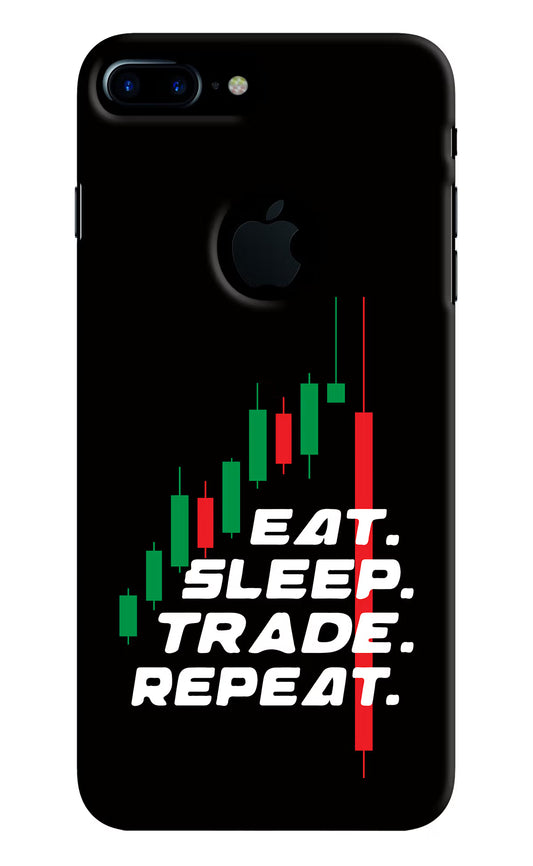 Eat Sleep Trade Repeat iPhone 7 Plus Logocut Hard Case Back Cover by Casekaro
