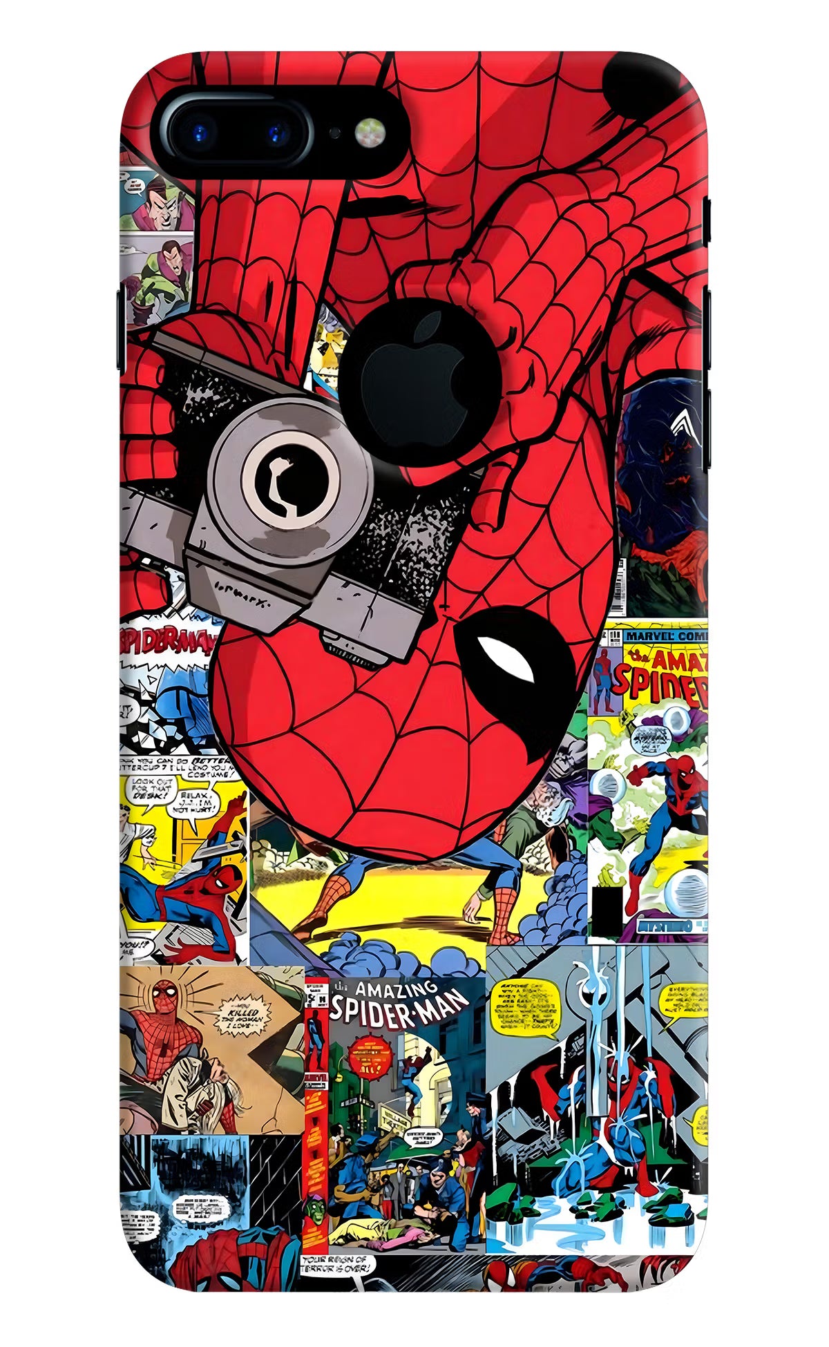 Spider Man iPhone 7 Plus Logocut Hard Case Back Cover by Casekaro