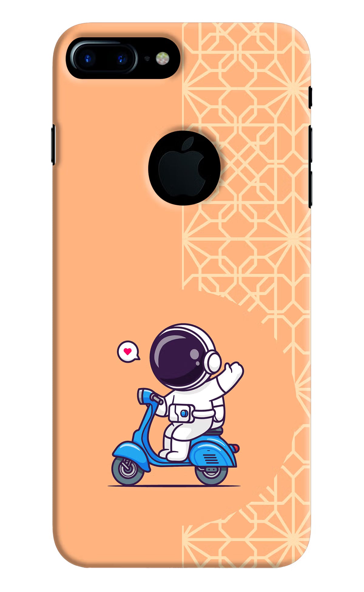Cute Astronaut Riding iPhone 7 Plus Logocut Hard Case Back Cover by Casekaro