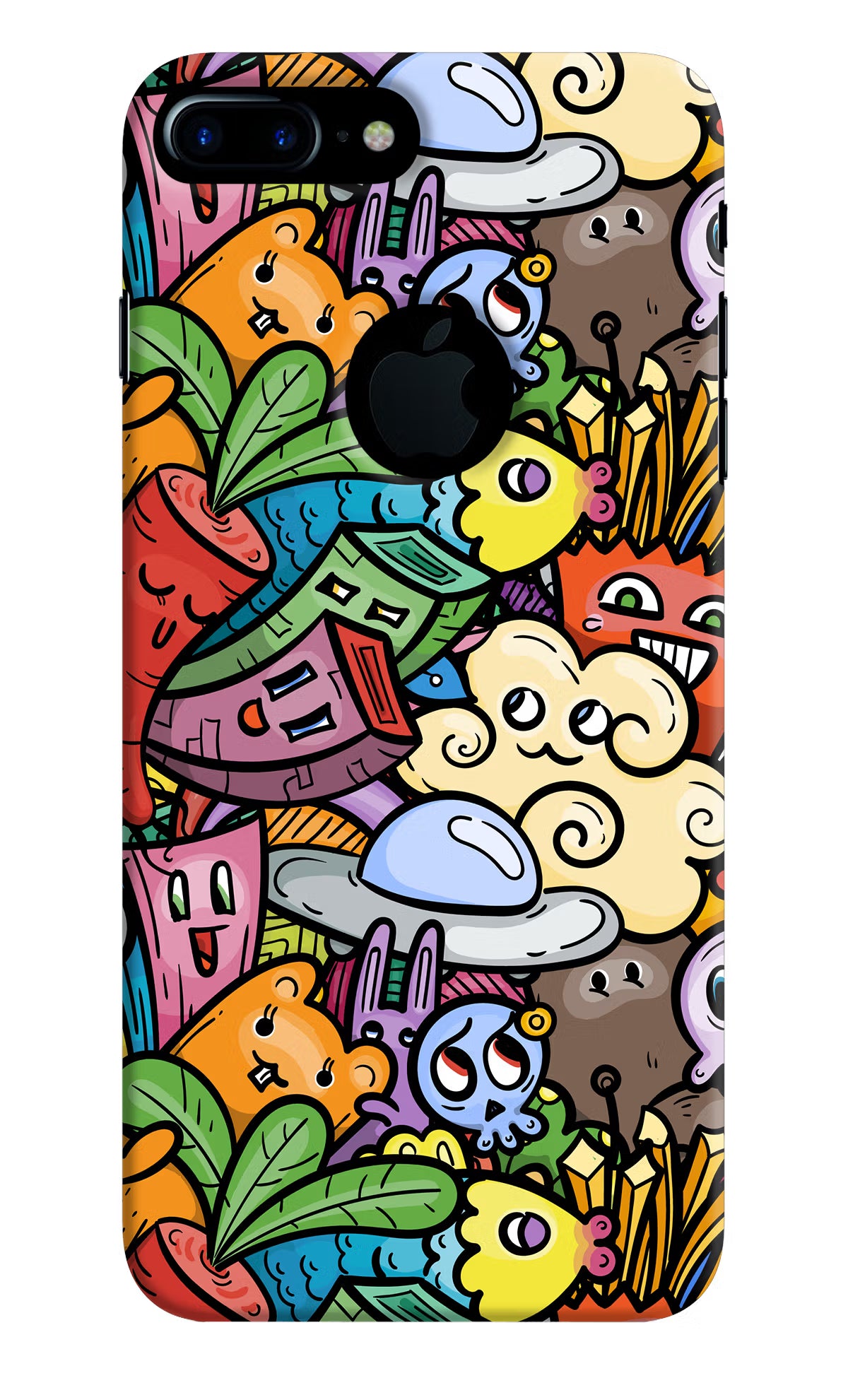 Veggie Doodle iPhone 7 Plus Logocut Hard Case Back Cover by Casekaro