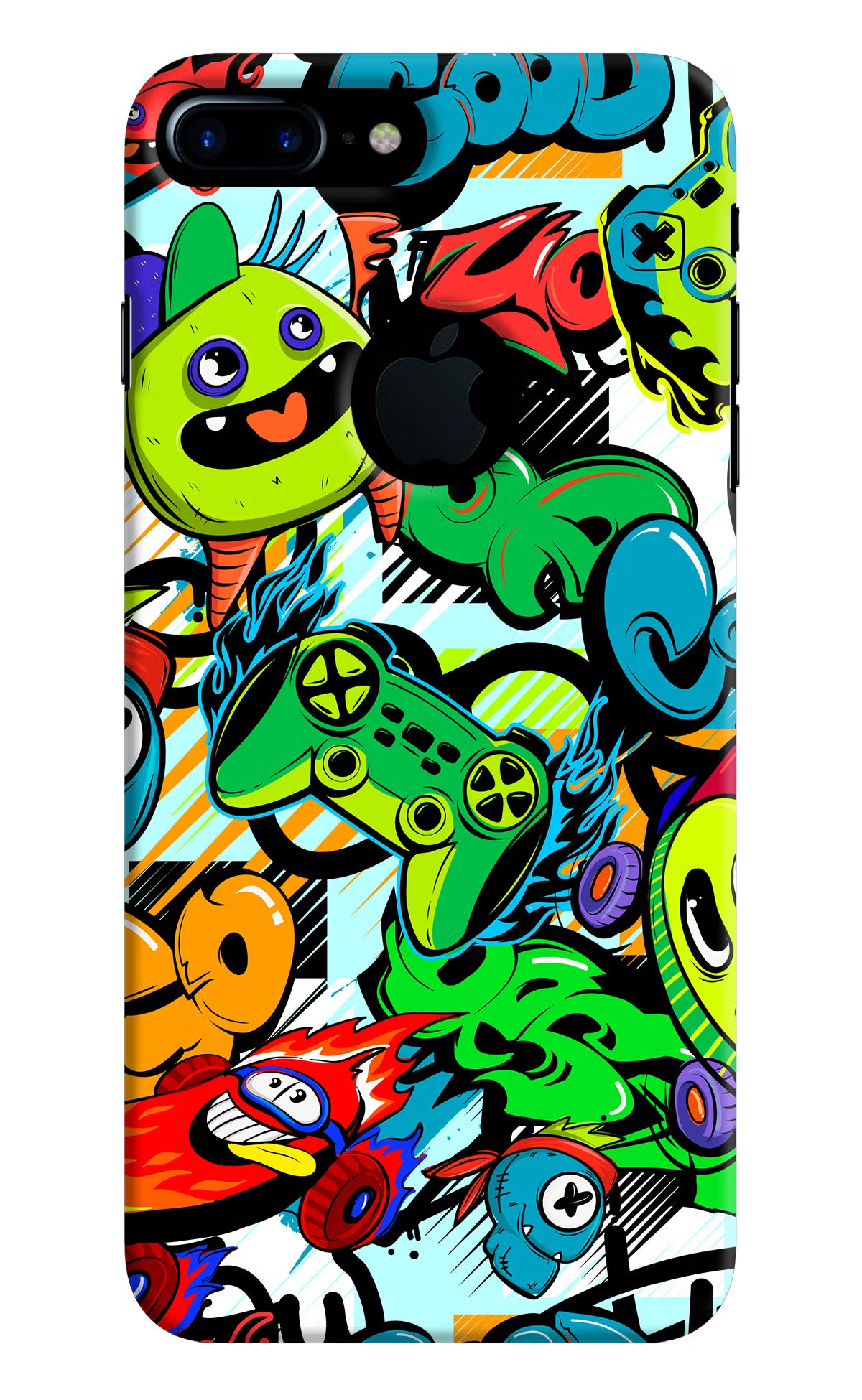 Game Doodle iPhone 7 Plus Logocut Hard Case Back Cover by Casekaro