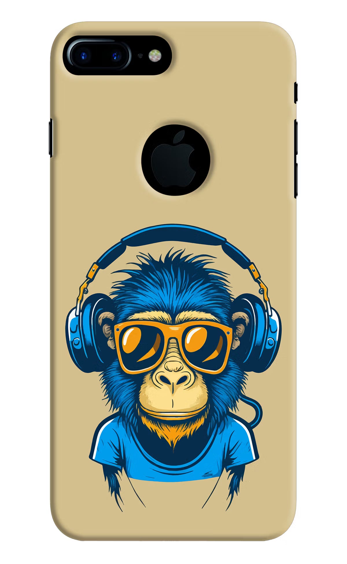 Monkey Headphone iPhone 7 Plus Logocut Hard Case Back Cover by Casekaro