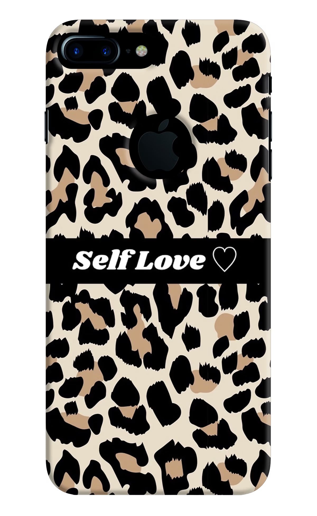 Leopard Print Self Love iPhone 7 Plus Logocut Hard Case Back Cover by Casekaro