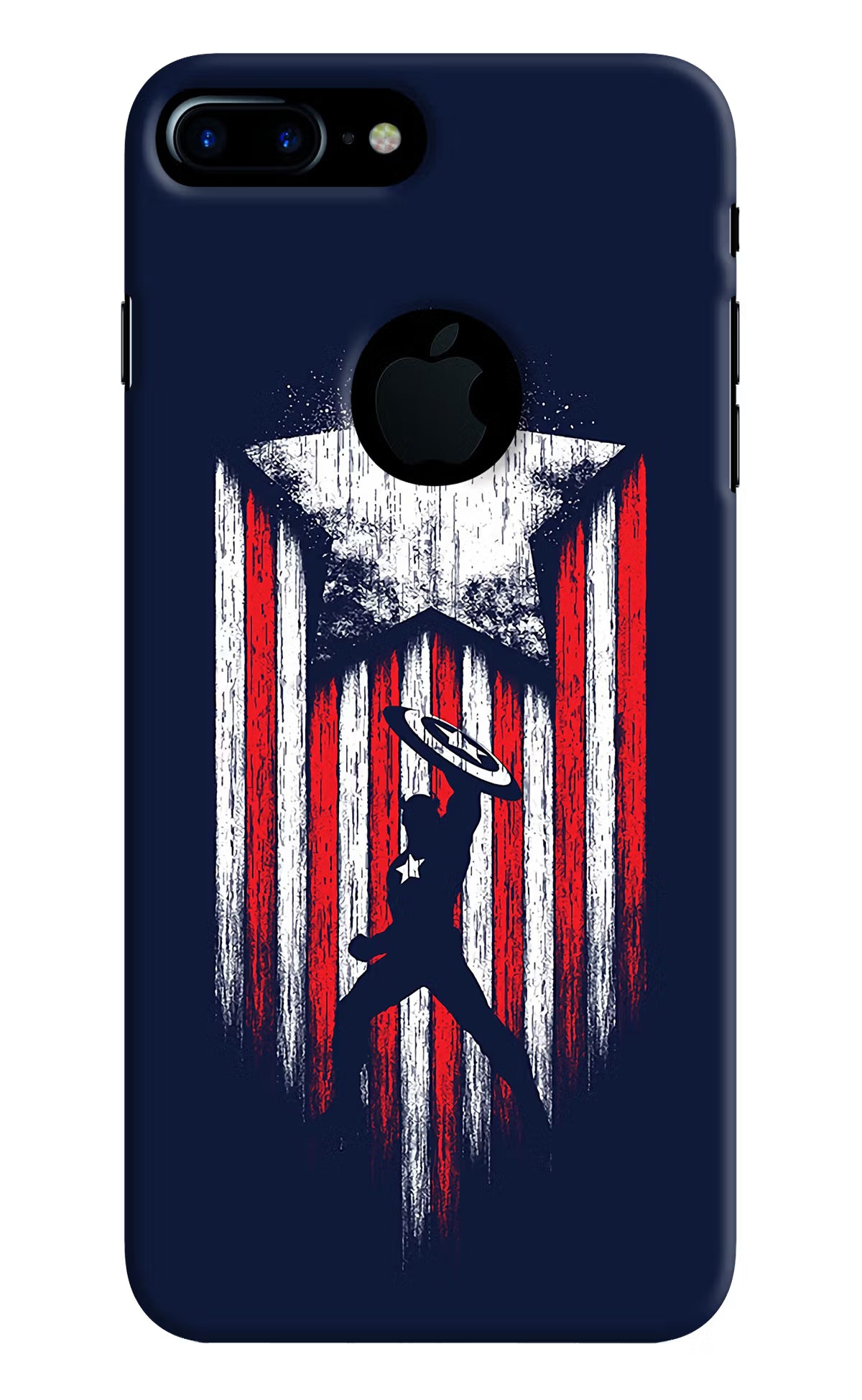 Captain America Marvel Art iPhone 7 Plus Logocut Hard Case Back Cover by Casekaro