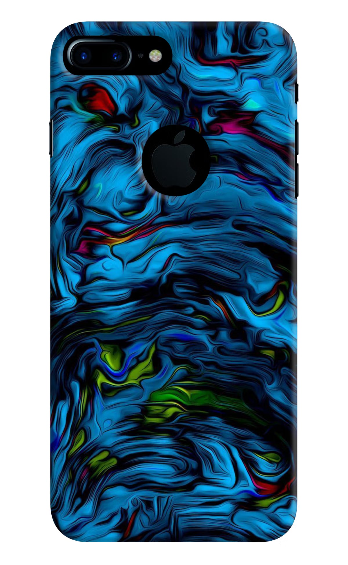 Dark Blue Abstract iPhone 7 Plus Logocut Hard Case Back Cover by Casekaro