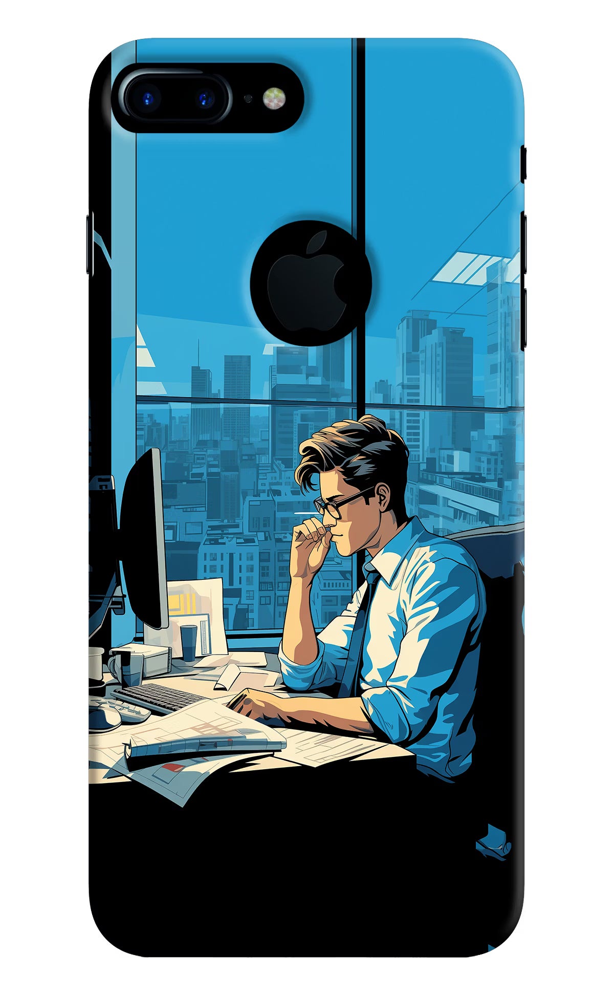 Focused Hustler (AI Generated) iPhone 7 Plus Logocut Hard Case Back Cover by Casekaro