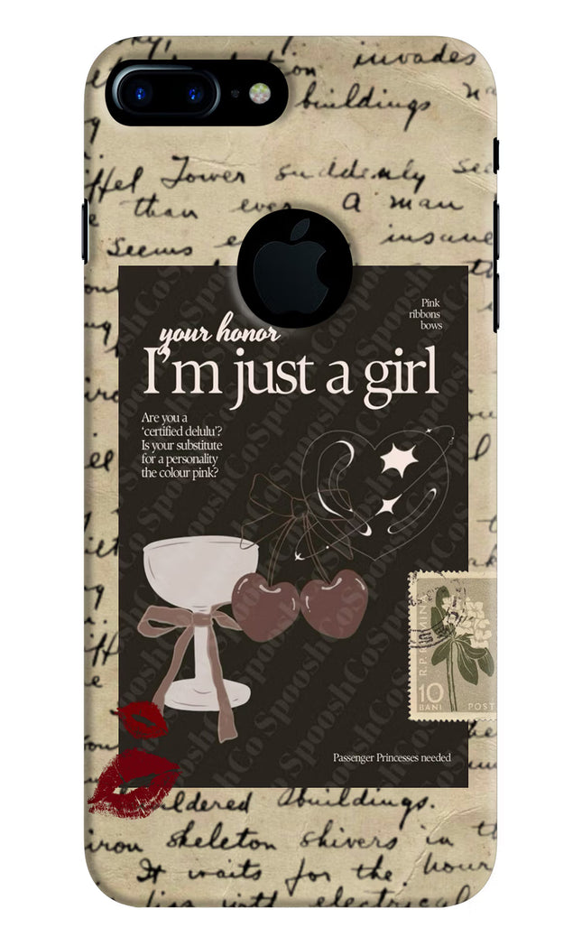 I am just a girl iPhone 7 Plus Logocut Hard Case Back Cover by Casekaro