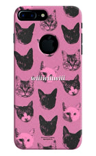 Pink Cats iPhone 7 Plus Logocut Hard Case Back Cover by Casekaro