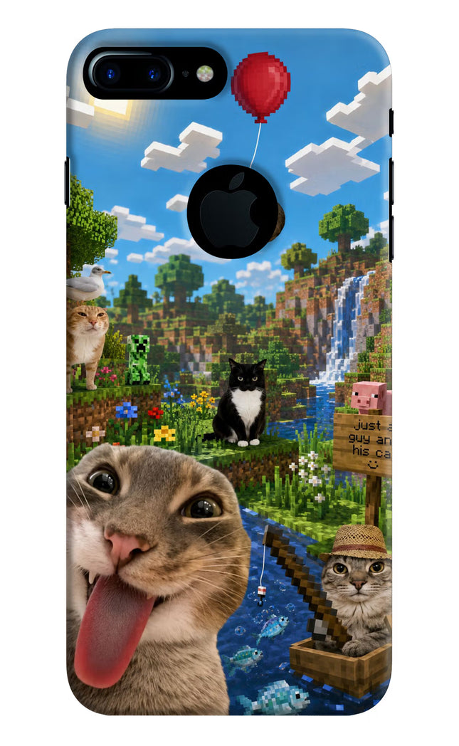 Minecraft Cat Chaos iPhone 7 Plus Logocut Hard Case Back Cover by Casekaro