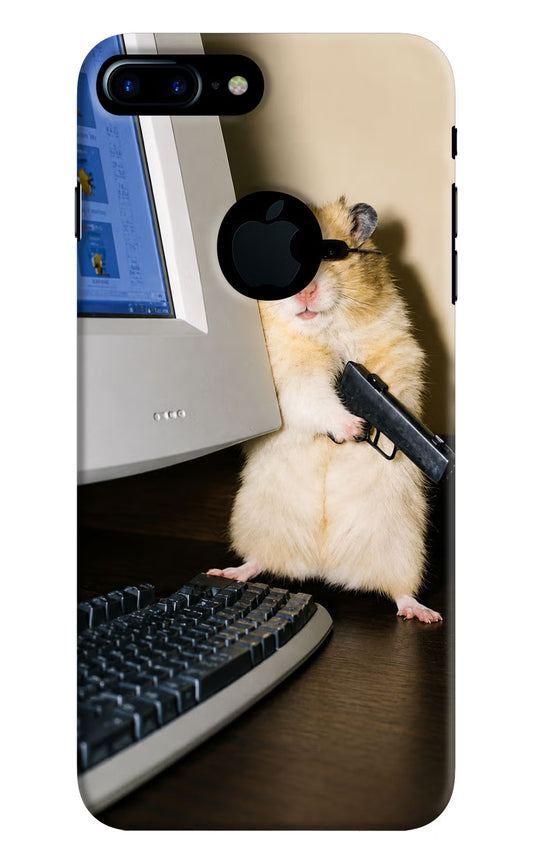 Hacker Hamster iPhone 7 Plus Logocut Hard Case Back Cover by Casekaro