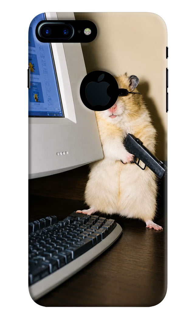 Hacker Hamster iPhone 7 Plus Logocut Hard Case Back Cover by Casekaro