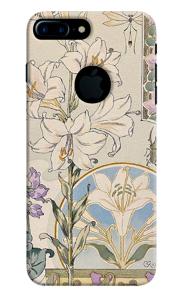 White Lily iPhone 7 Plus Logocut Hard Case Back Cover by Casekaro