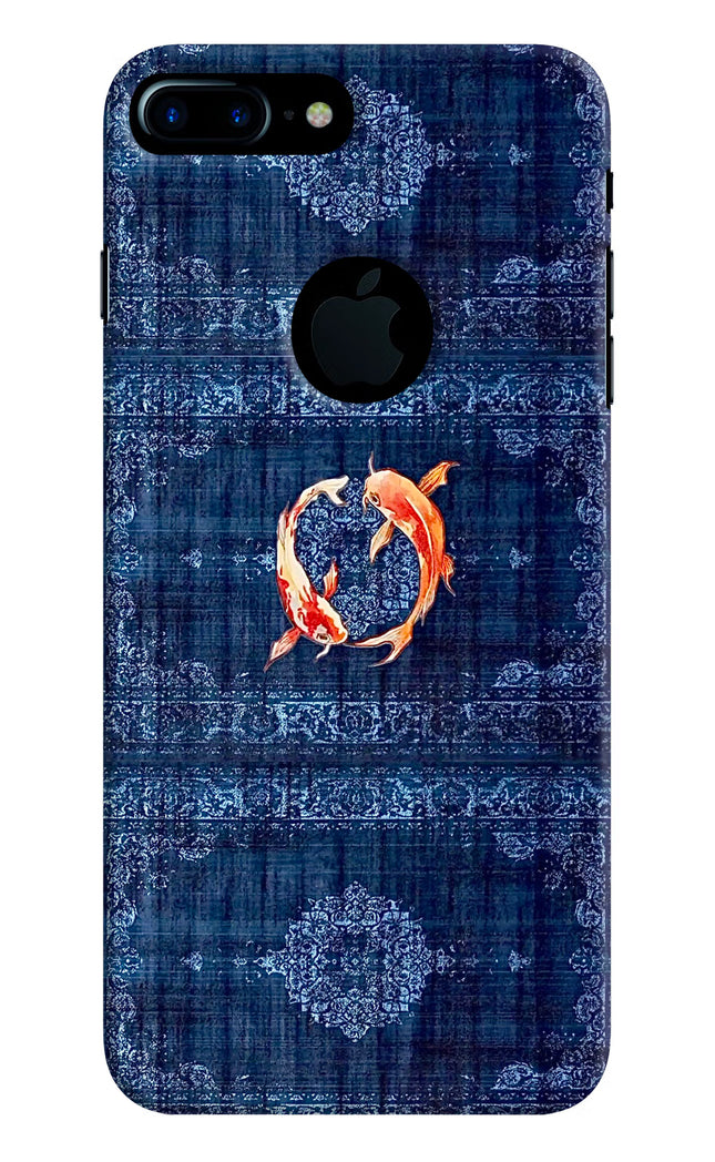 Koi Blue iPhone 7 Plus Logocut Hard Case Back Cover by Casekaro
