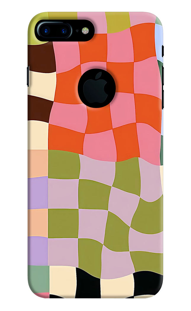 Wavy Grid iPhone 7 Plus Logocut Hard Case Back Cover by Casekaro