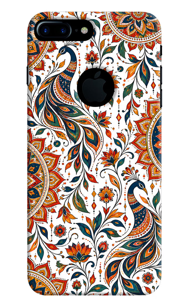 White Mayura iPhone 7 Plus Logocut Hard Case Back Cover by Casekaro