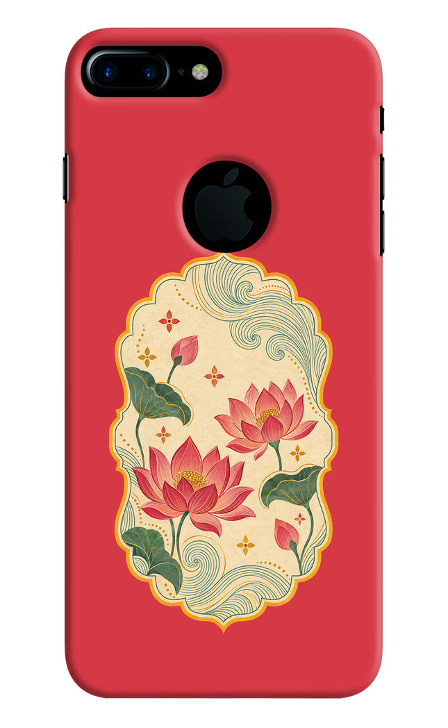 Pink Lotus iPhone 7 Plus Logocut Hard Case Back Cover by Casekaro