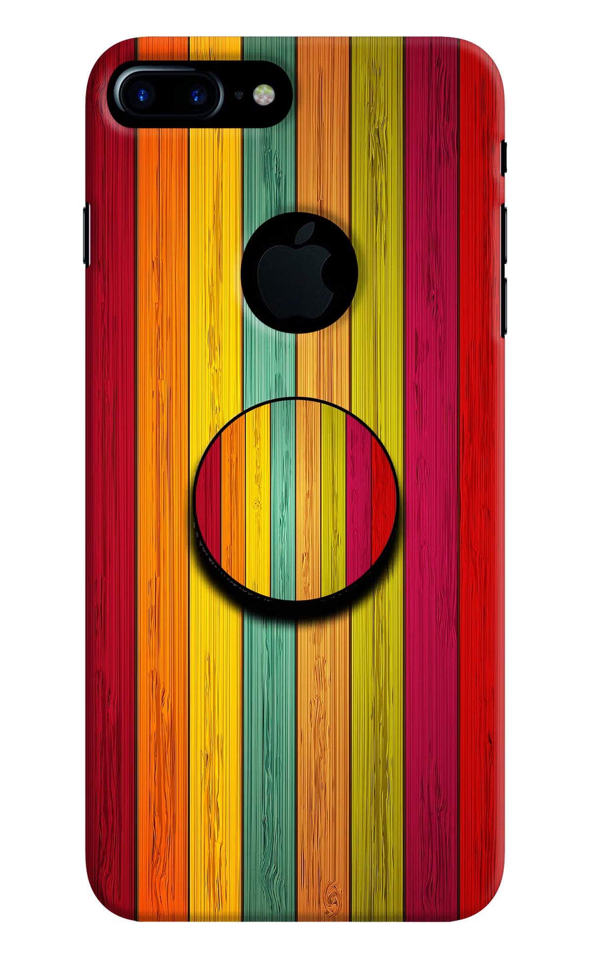 Multicolor Wooden iPhone 7 Plus Logocut Pop Case by Casekaro